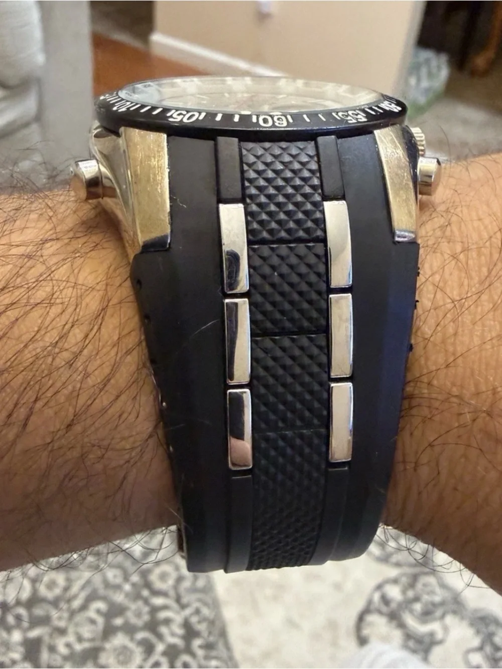 US Polo Assn US9284 Mens Sport Watch Analog Digital Chronograph Black Rubber